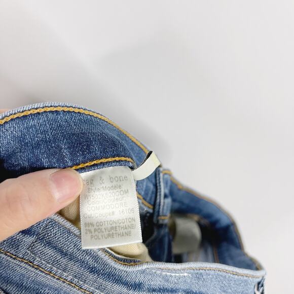 Rag & Bone Womens 27 Blue Skinny Leg with Raw Angled Fray Hem in Commodore Wash - Picture 11 of 13